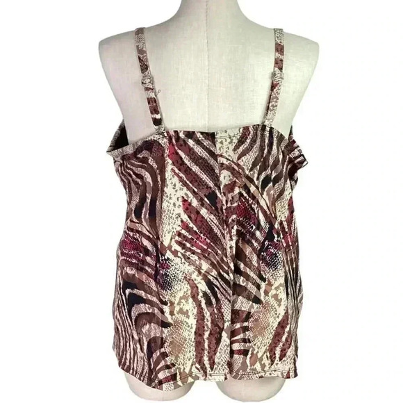 Swimsuits For All Women 46C Snake Print Tankini Swim Top Brown Multicolor Bra - Picture 5 of 11
